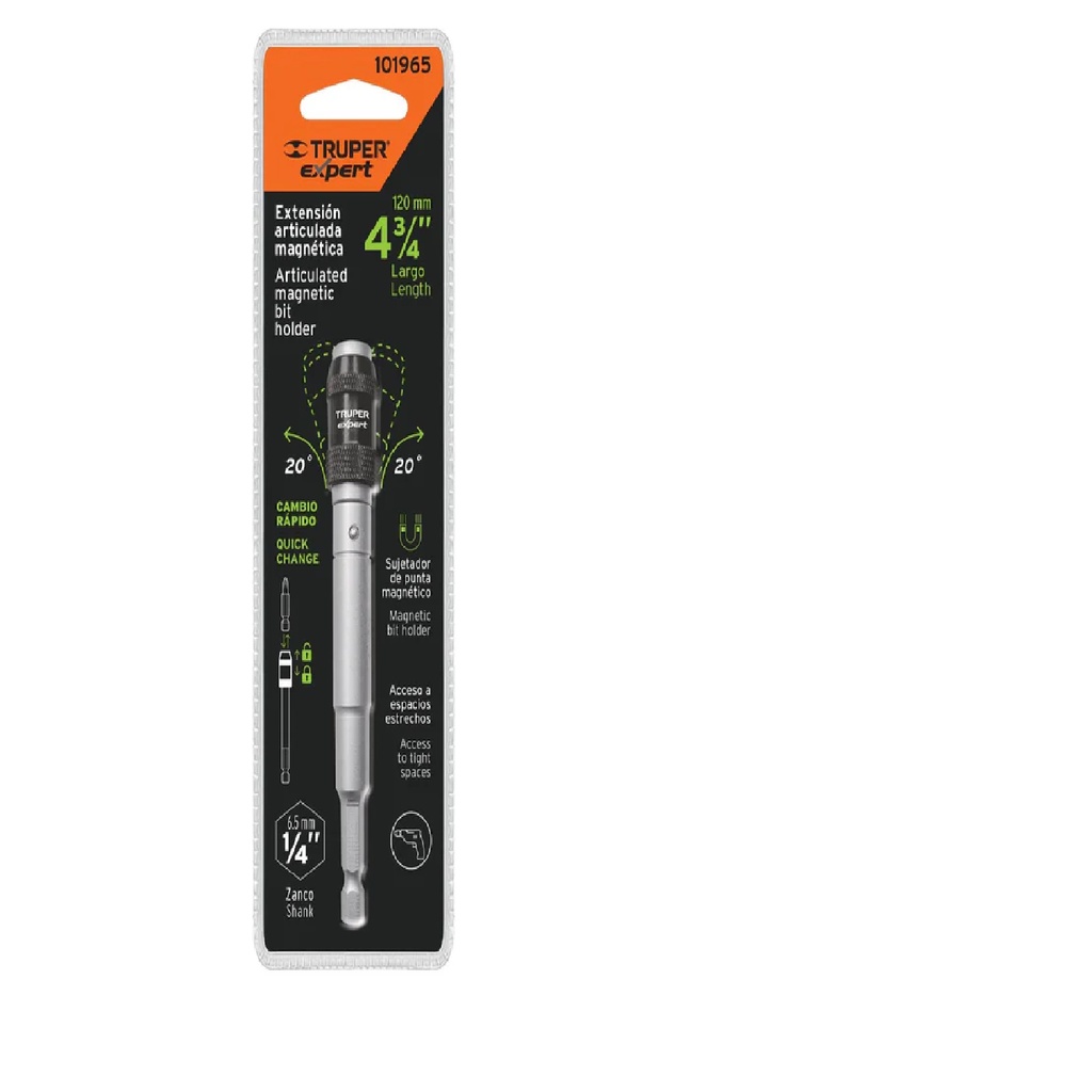 Adaptador articulado p/puntas, cambio r·pido, 120 mm,Expert