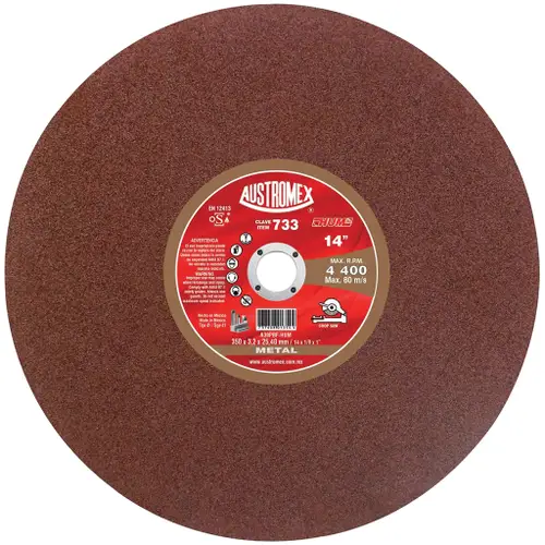 DISCO PARA CORTE DE METAL SÓLIDOS 14"X7/64"X1" 733 AUSTROMEX 
