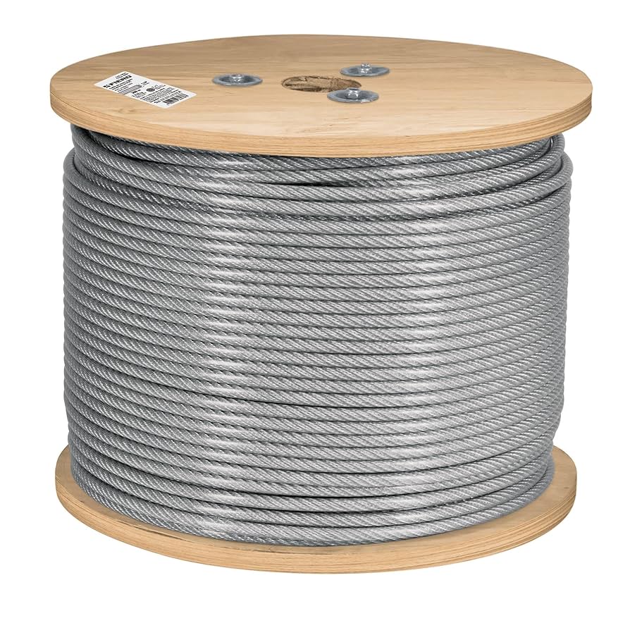 Cable flexible de acero 3/32, recubierto PVC, 7X19, 300 m   FIERO 48809