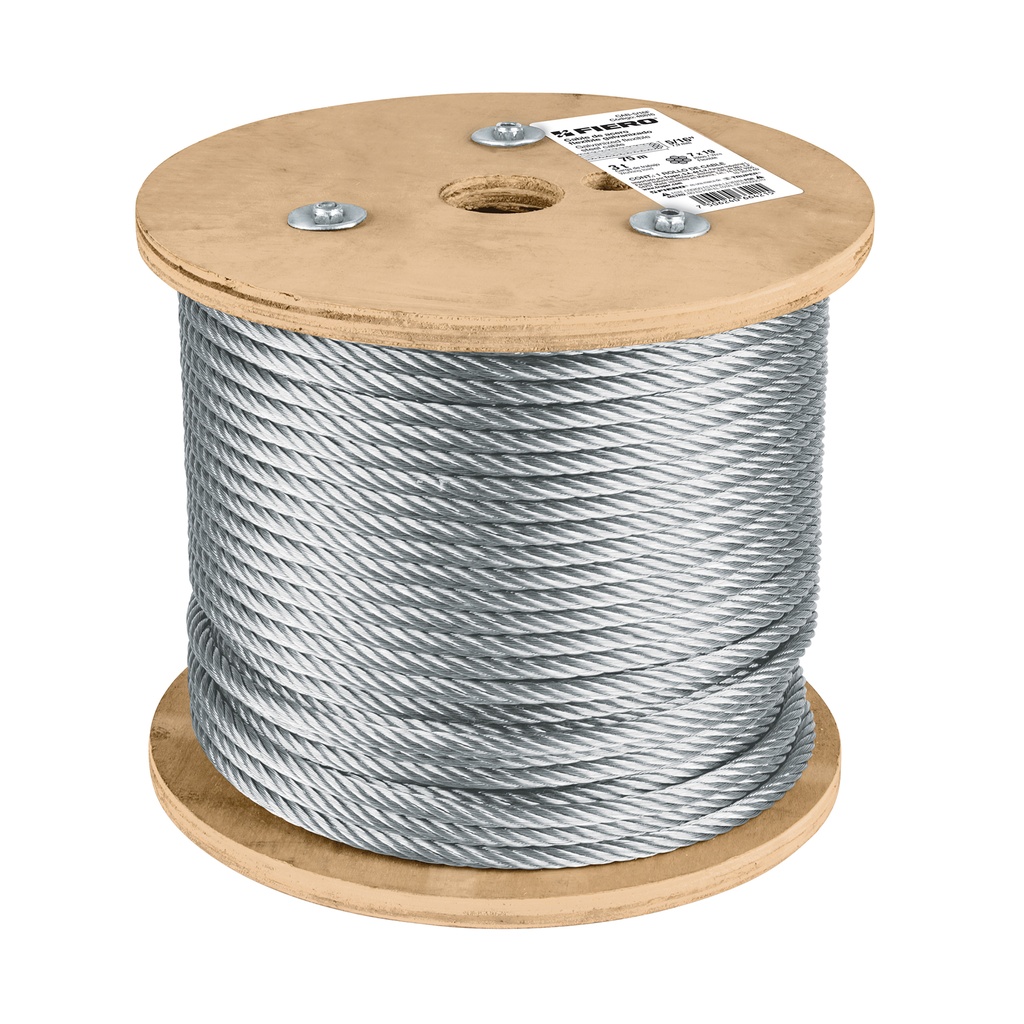 Cable flexible de acero 5/16', 7X19, 75 m                      FIERO  48816