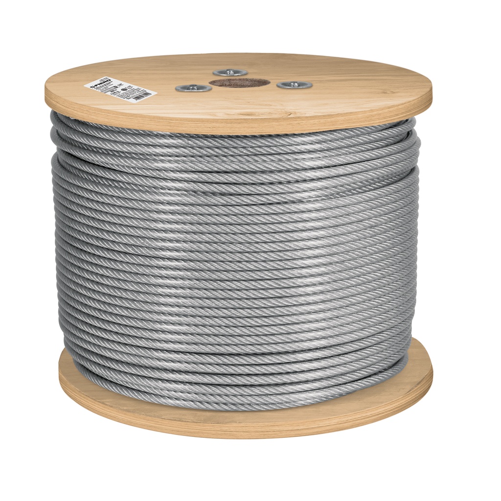 Cable rÌgido de acero 1/8', recubierto PVC, 7X7, 300 m  FIERO 48806