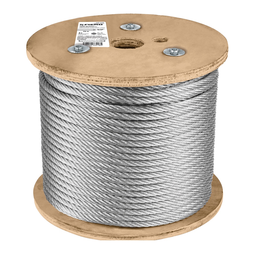 Cable rÌgido de acero 5/16', 7X7, 75 m   FIERO 48813