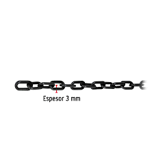 Cadena de pl·stico de 3 mm, negra           44160  FIERO 