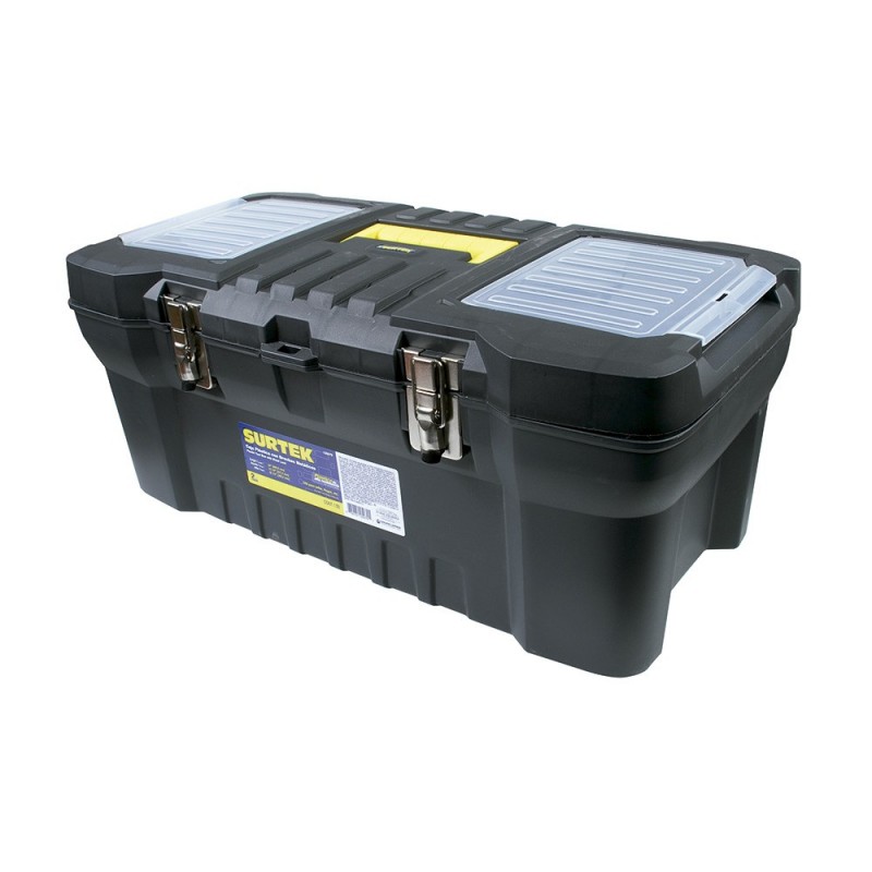 Caja portaherramientas plástica con broches metálicos 0-1/16"