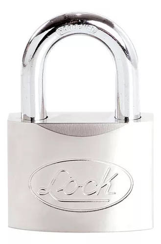 Candado de acero corto llave de discos 60mm cromo satinado                     L22S60DCSB  LOCK 