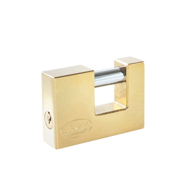 Candado de acero para cortina llave estándar 70mm latón brillante          L22C70ECSB  LOCK 