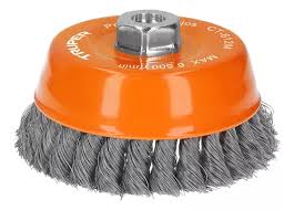 Carda copa, alambre trenzado fino, 5', milimÈtrica p/esmeril