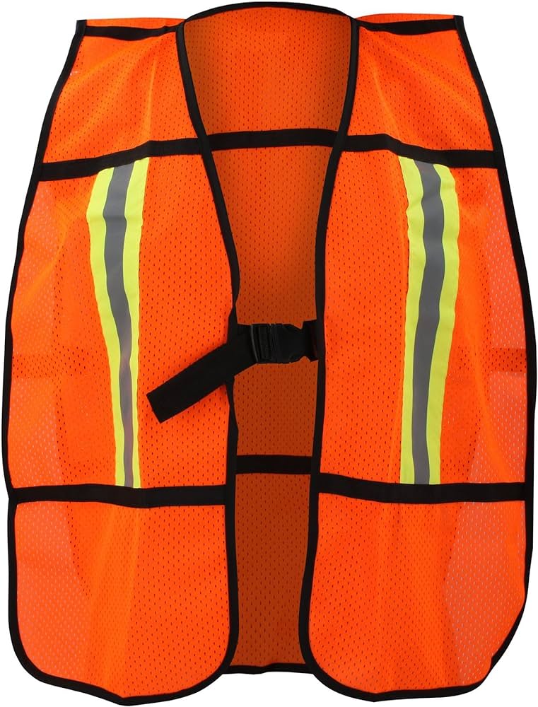 Chaleco de seguridad malla naranja correas ajustables cintas prismáticas