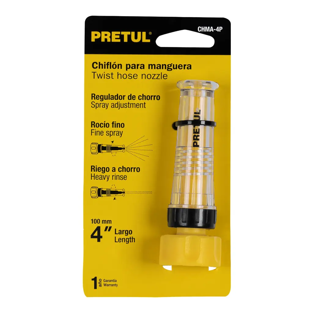 Chiflon de plastico para manguera 4', Pretul