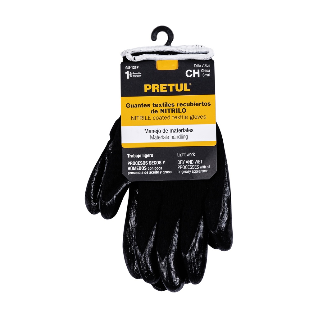 Guantes de nylon recubiertos de nitrilo, chicos, Pretul