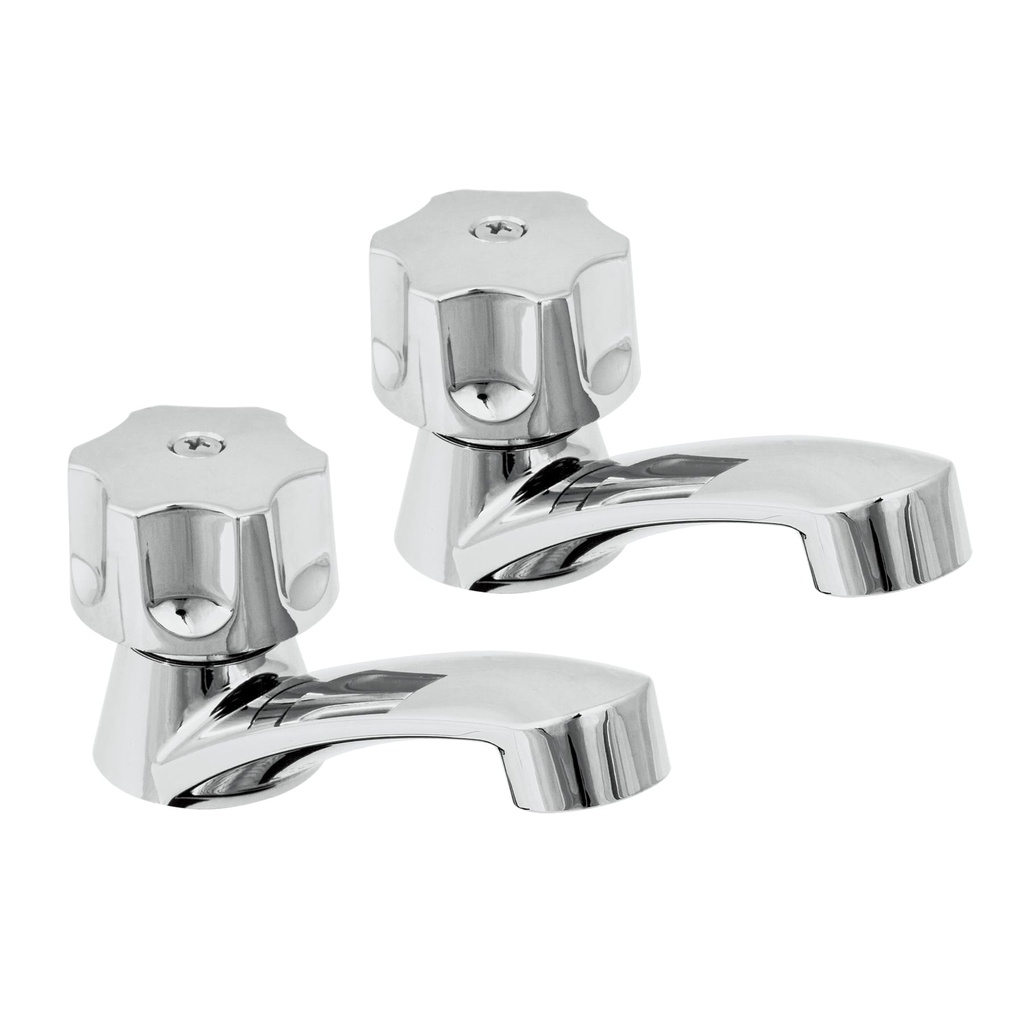 Juego 2 llaves para lavabo, ABS, manerales hexagonal, Basic
