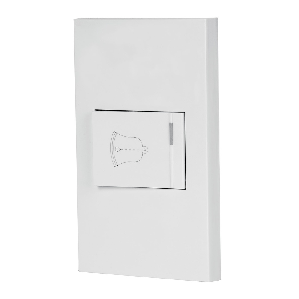 Placa armada 1 interruptor de timbre,1.5mod, EspaÒola,blanco