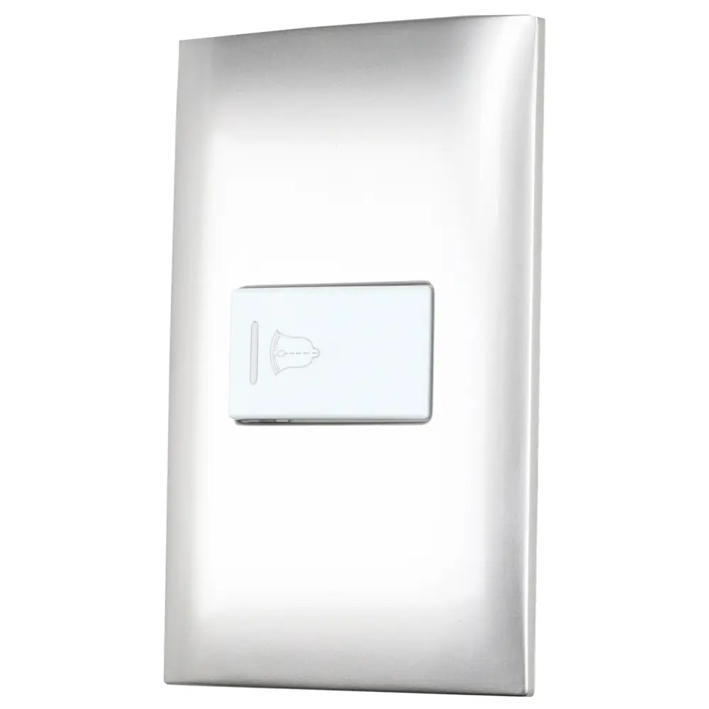 Placa con timbre, color plata