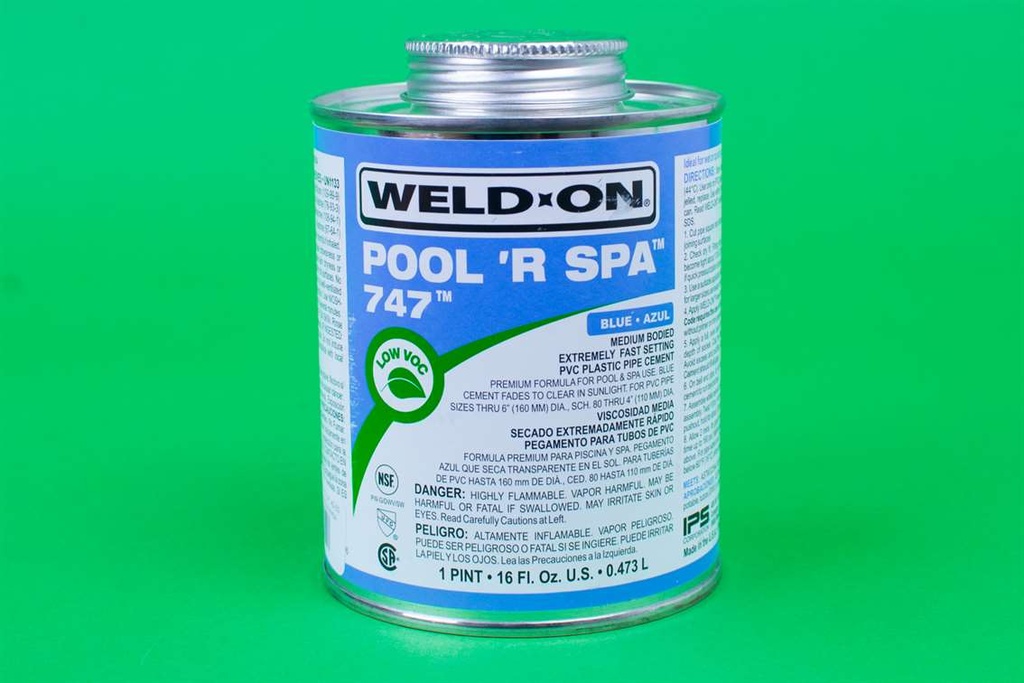 WELD-ON PEGAMENTO AZUL PARA PVC 747 0.473L