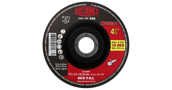 DISCO T-27 4-1/2X1/8X7/8 CORTE DE METAL AUS566