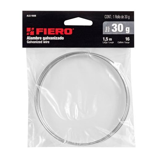 [ALG-160B] Alambre galvanizado, rollo 30 g, en bolsa, calibre 16