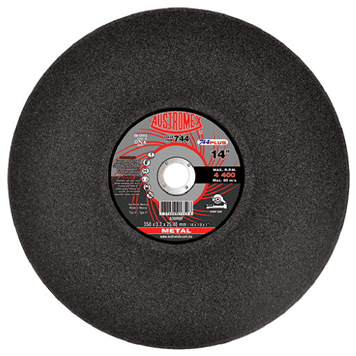 [AUS744] DISCO PARA CORTE DE METAL (SOLIDOS) 14"X7/64"X1"  744  AUSTROMEX 