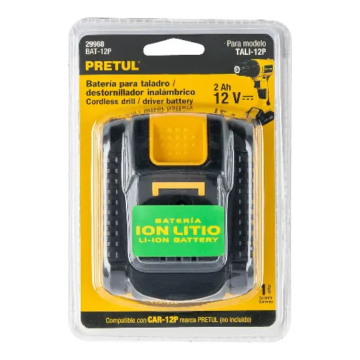 [BAT-12PC] BaterÌa iÛn litio, 12 V para taladro compacto, Pretul