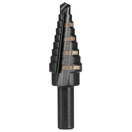 [BES-9] Broca escalonada Ûxido negro 9 escalones 1/4' a 3/4?