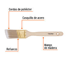 [BRT-1-1/2AS] Brocha cerdas sintÈticas, mango madera,corte angular, 1-1/2'                         13338  TRUPER