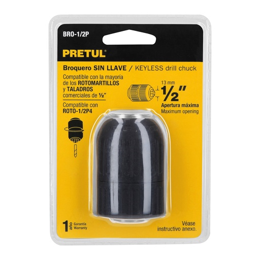 [BRO-1/2P] Broquero sin llave, 1/2', Pretul