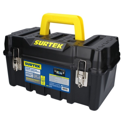 [CPS17] Caja portaherramientas plástica 17" con broches metálicos Surtek