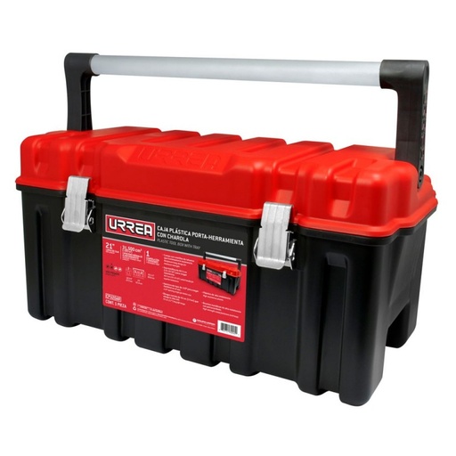 [CPU20AR] Caja portaherramientas plástica 21" con broches metálicos y charola y tapa roja