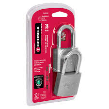 [CH-38LX2] Candados de hierro, 38mm, gancho largo, blister, 2 piezas   43329  HERMEX 