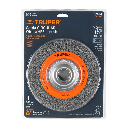 [CA-107] Carda alambre ondulado, 8 x 3/4' para esmeril
