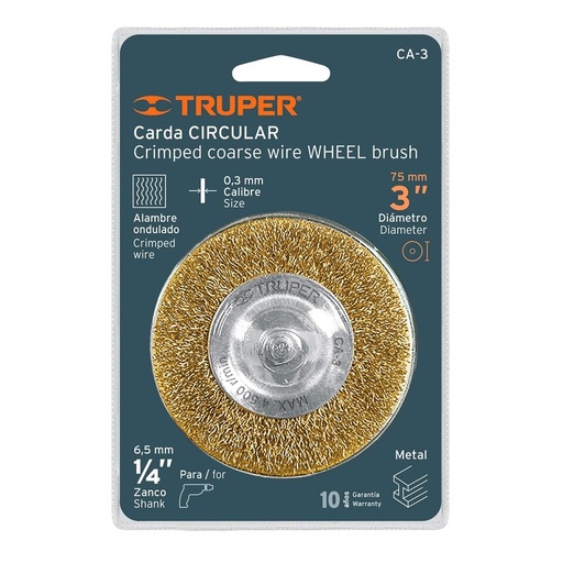 [CA-3F] Carda circular 3', alambre fino, para taladro