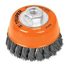 [CT-608M] Carda copa, alambre trenzado fino, 3', milimÈtrica p/esmeril