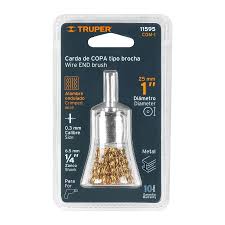 [COM-1] Carda de copa, alambre grueso, 1' para taladro
