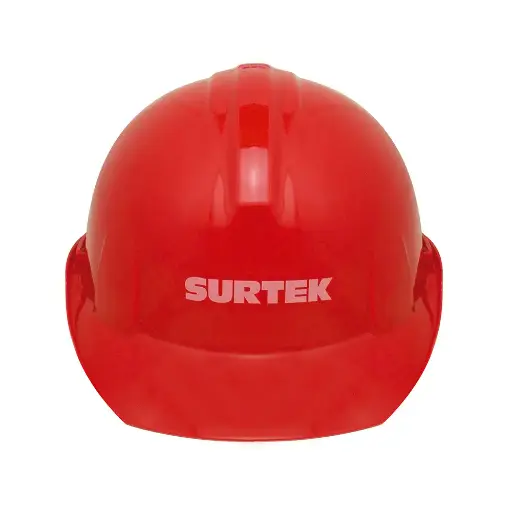 [137312] Casco de seguridad con ajuste de intervalos rojo   SURTEK  137312