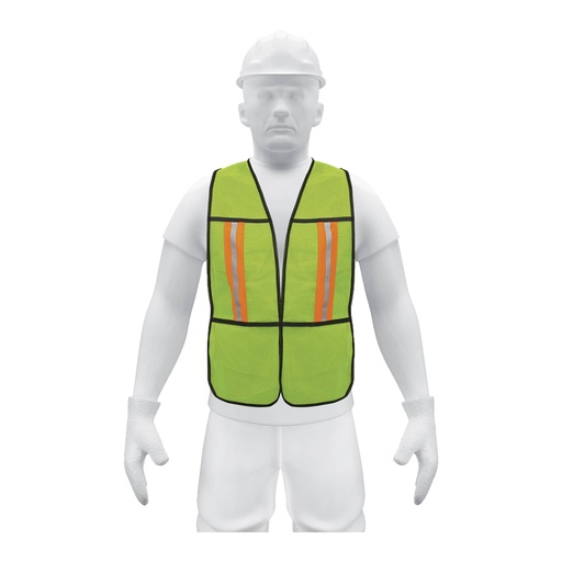 [CHS-200V] Chaleco de seguridad con cintas reflejantes, verde, Pretul