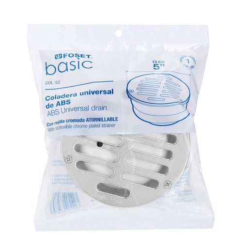 [COL-52] Coladera universal ABS 5', rejilla con 3 tornillos