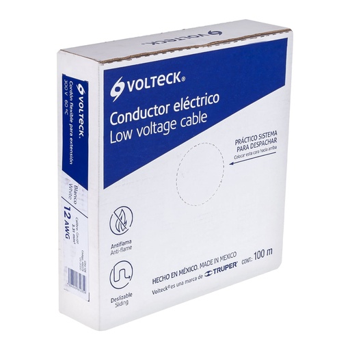 [CDU-12E] CordÛn d˙plex para extensiones, 12 AWG rollo 100 m