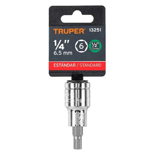 [D-1241-1/4] Dados de punta hexagonal, cuadro 1/2' de 1/4'