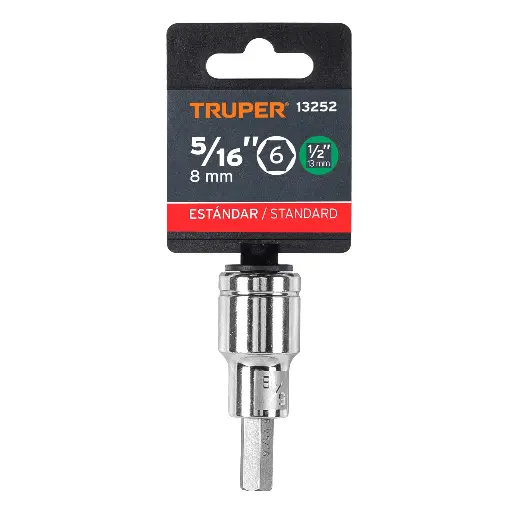 [D-1241-5/16] Dados de punta hexagonal, cuadro 1/2' de 5/16'