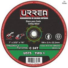 [U575] Disco abrasivo tipo 1 para piedra 7 x 3/32" uso extra pesado