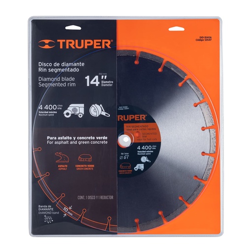 [DID-3140A] Disco de diamante, 14' para asfalto