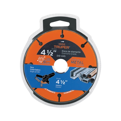 [DID-445] Disco de diamante, 4-1/2' corte metal