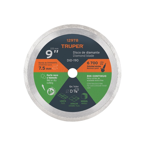 [DID-190] Disco de diamante, rin continuo, 9'