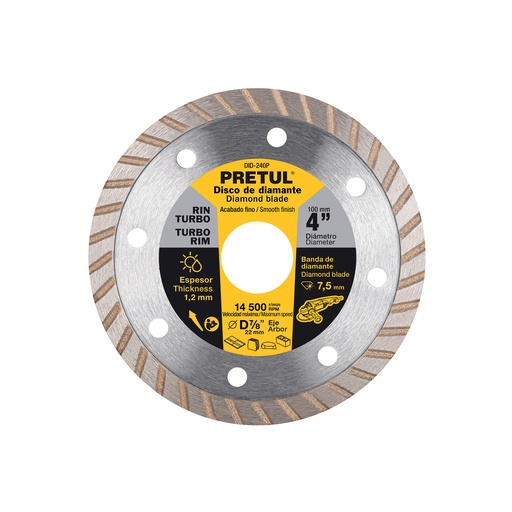 [DID-240P] Disco de diamante, rin turbo, 4', Pretul