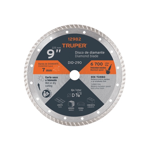 [DID-290] Disco de diamante, rin turbo, 9'