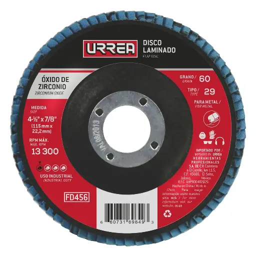 [FD456] Disco laminado 4-1/2" grano 60