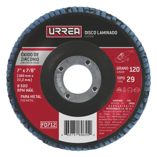 [FD712] Disco laminado 7"grano 120