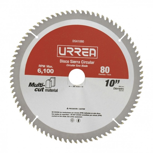[DSA1080] Disco para sierra circular para aluminio 10" 80 dientes 
