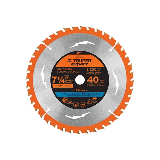 [ST-740X] Disco sierra†p/madera 7-1/4',†40d, centro 5/8',Expert