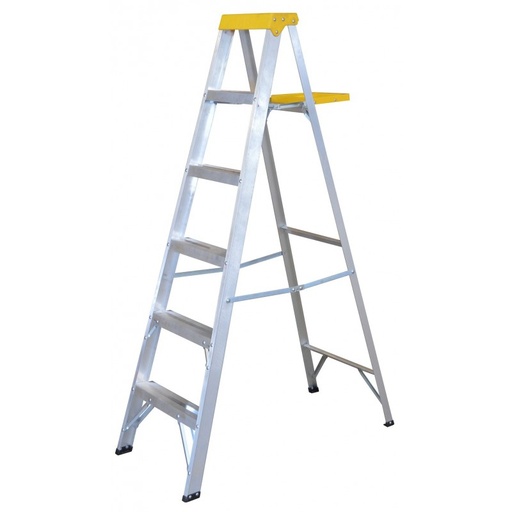 [ET5] Escalera de aluminio tipo tijera, 5 peldaños, 1.83 m