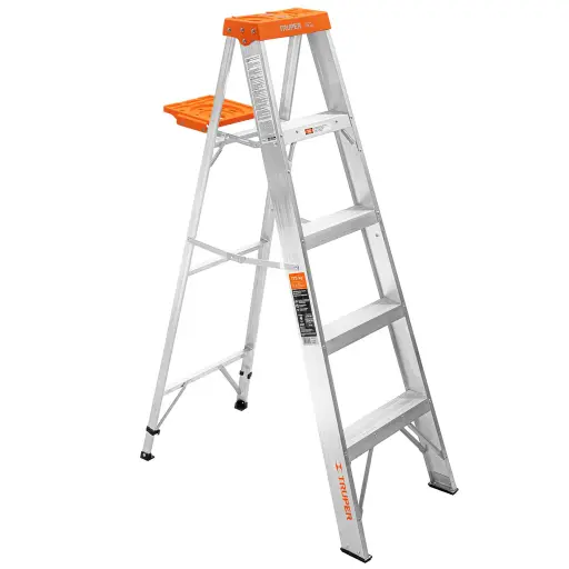 [EST-24] Escalera de tijera, tipo ll, 4 escalones y bandeja